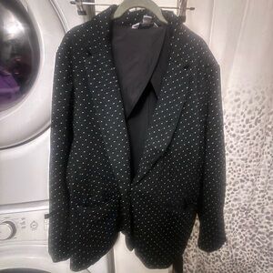 Old Navy Black Blazer with Tan Polka Dots, Size XXL
